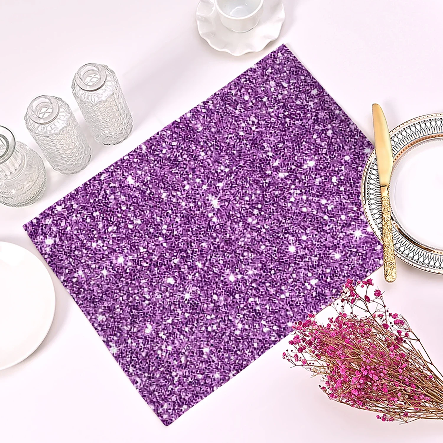 Outdoor Furniture Dining - Purple Geometric Pattern Kitchen Placemat for