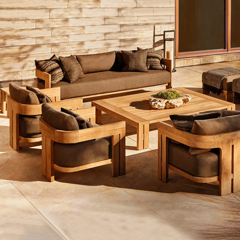 Outdoor Furniture Teak Wood - Custom Outdoor Teak Sofa Garden Courtyard