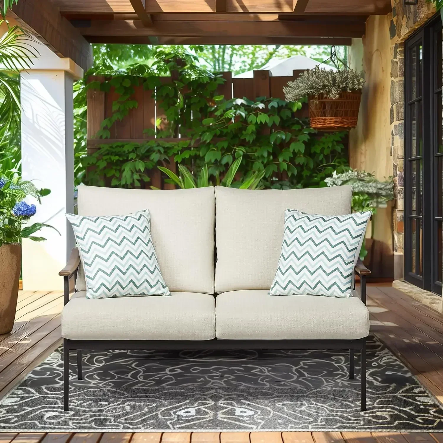 Outdoor Furniture Loveseat - Outdoor Patio Loveseat, Patio Furniture Metal