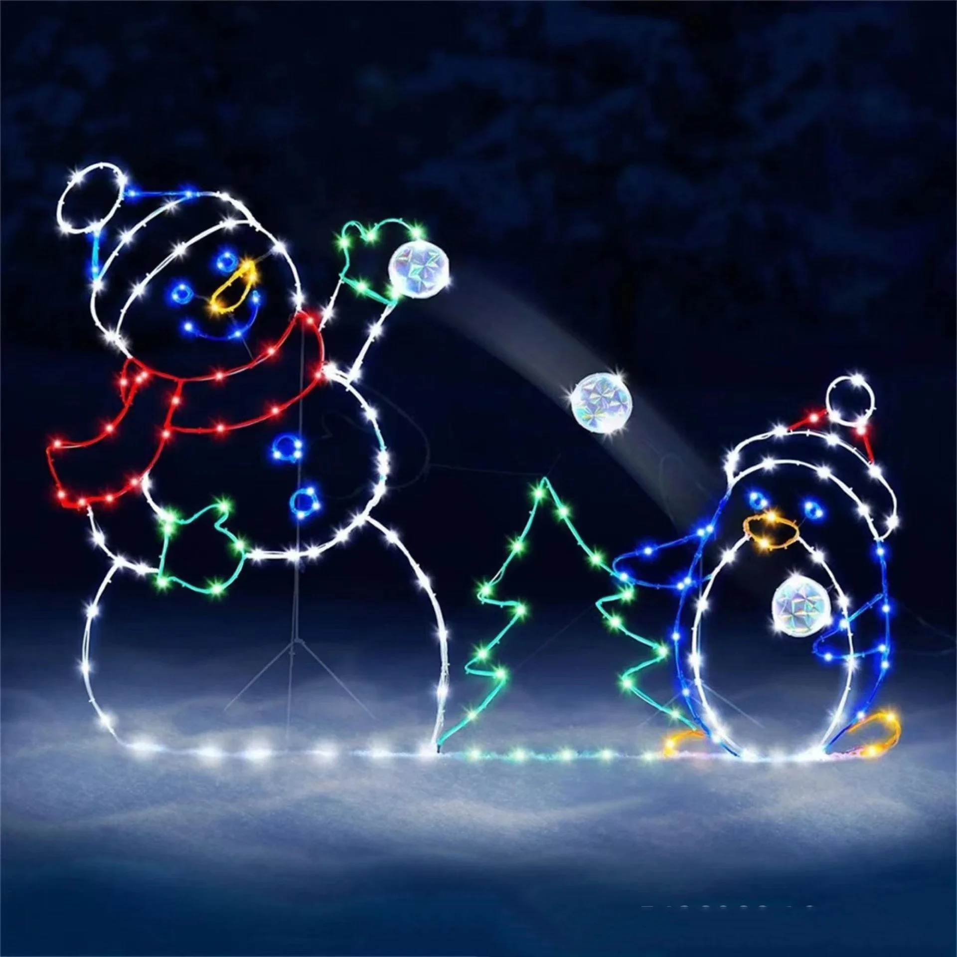 Animated Snowball Light LED Gl - Outdoor Furniture Decor review and price