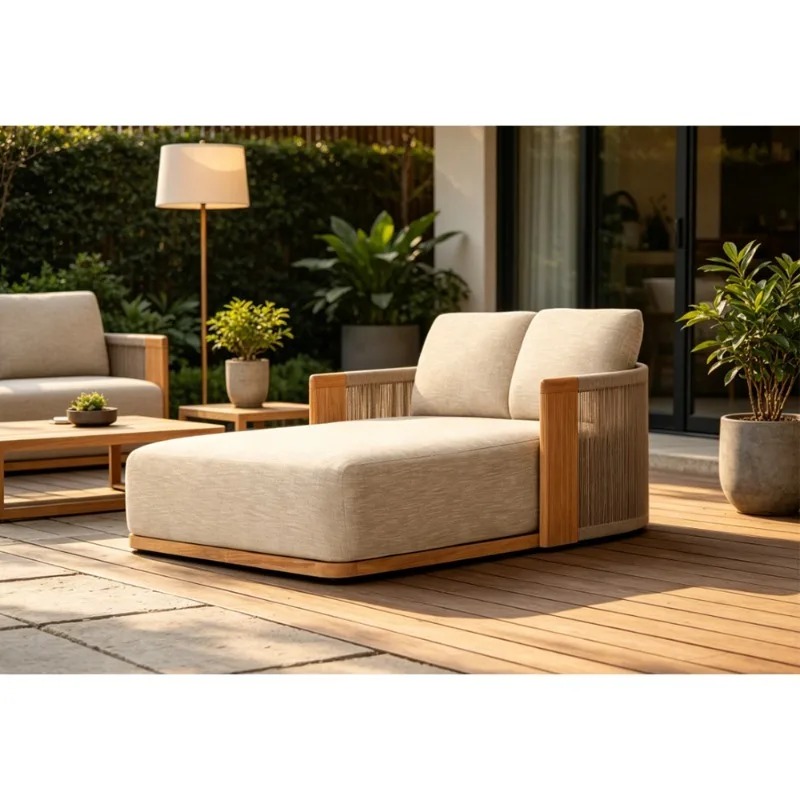 Patio Teak Chaise Lounge Daybe - Outdoor Daybed Furniture review and price