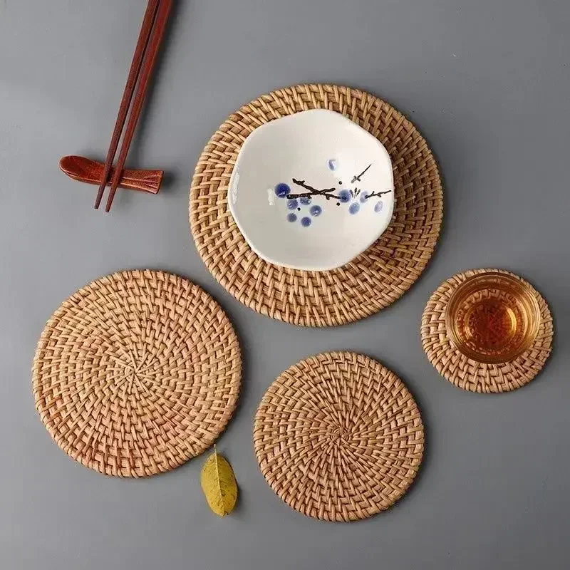 Handmade Round Rattan Coasters - Outdoor Furniture Sale review and price