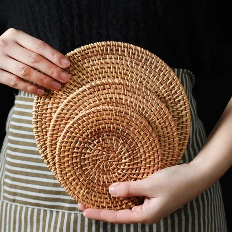 Handmade Round Rattan Coasters - Outdoor Furniture Sale review and price