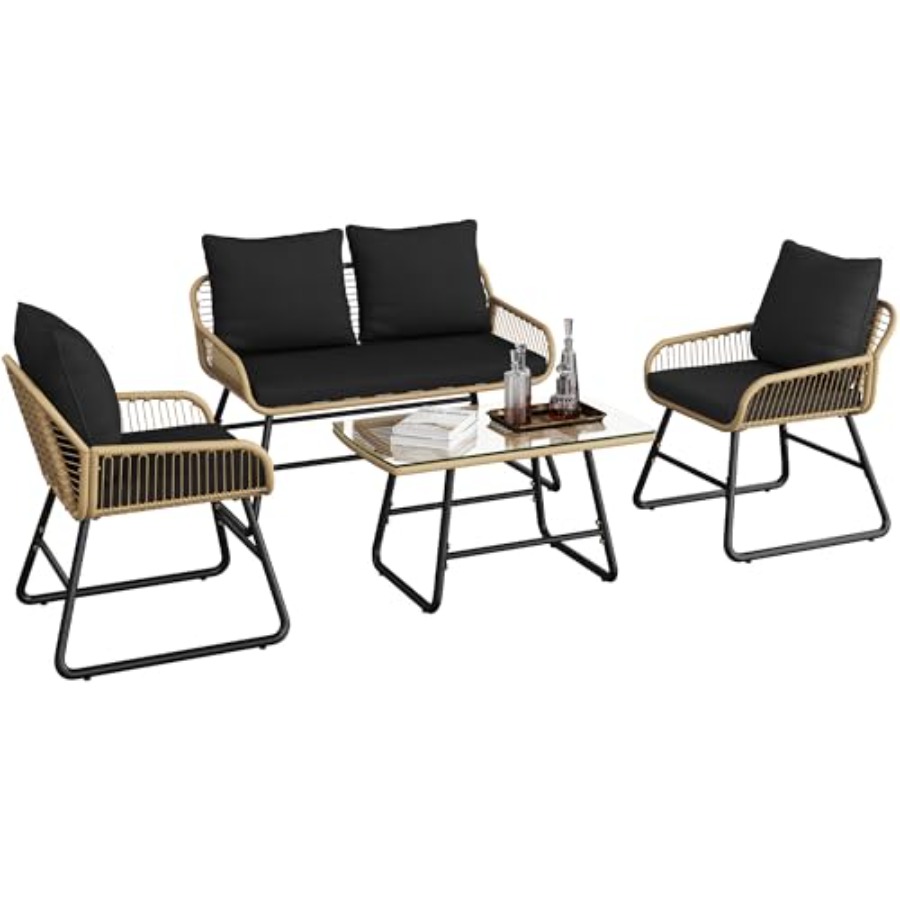Patio Furniture Set, Outdoor W - Outdoor Furniture Loveseat review and price