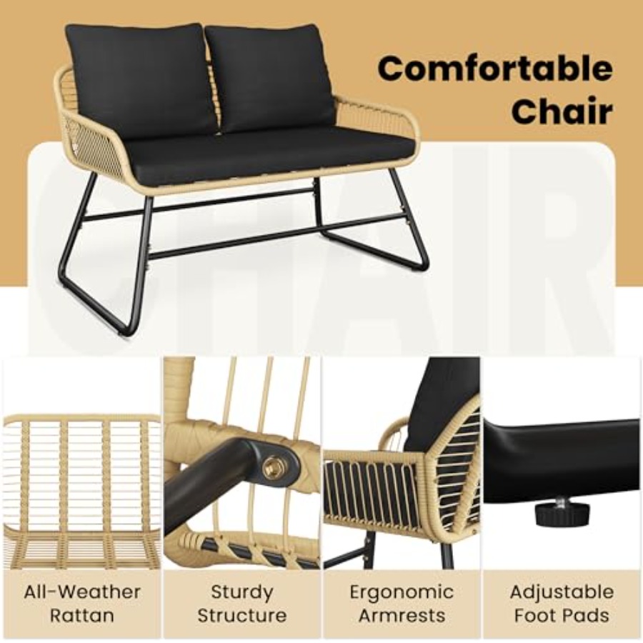 Patio Furniture Set, Outdoor W - Outdoor Furniture Loveseat review and price