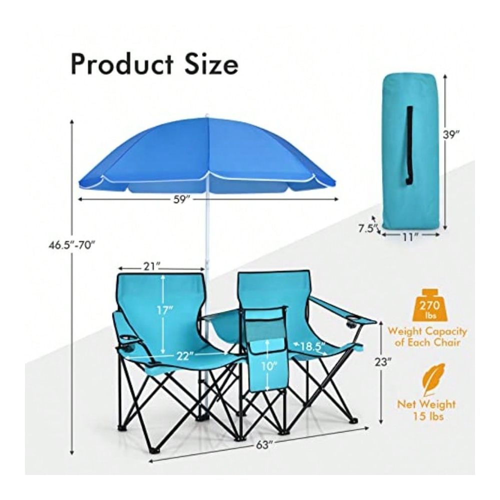 Double Folding Beach Chairs Wi - Outdoor Furniture Loveseat review and price