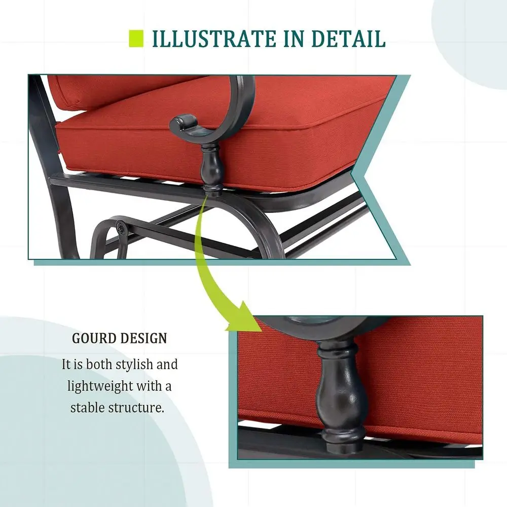 4-Piece Red Outdoor Wrought Ir - Outdoor Furniture Loveseat review and price