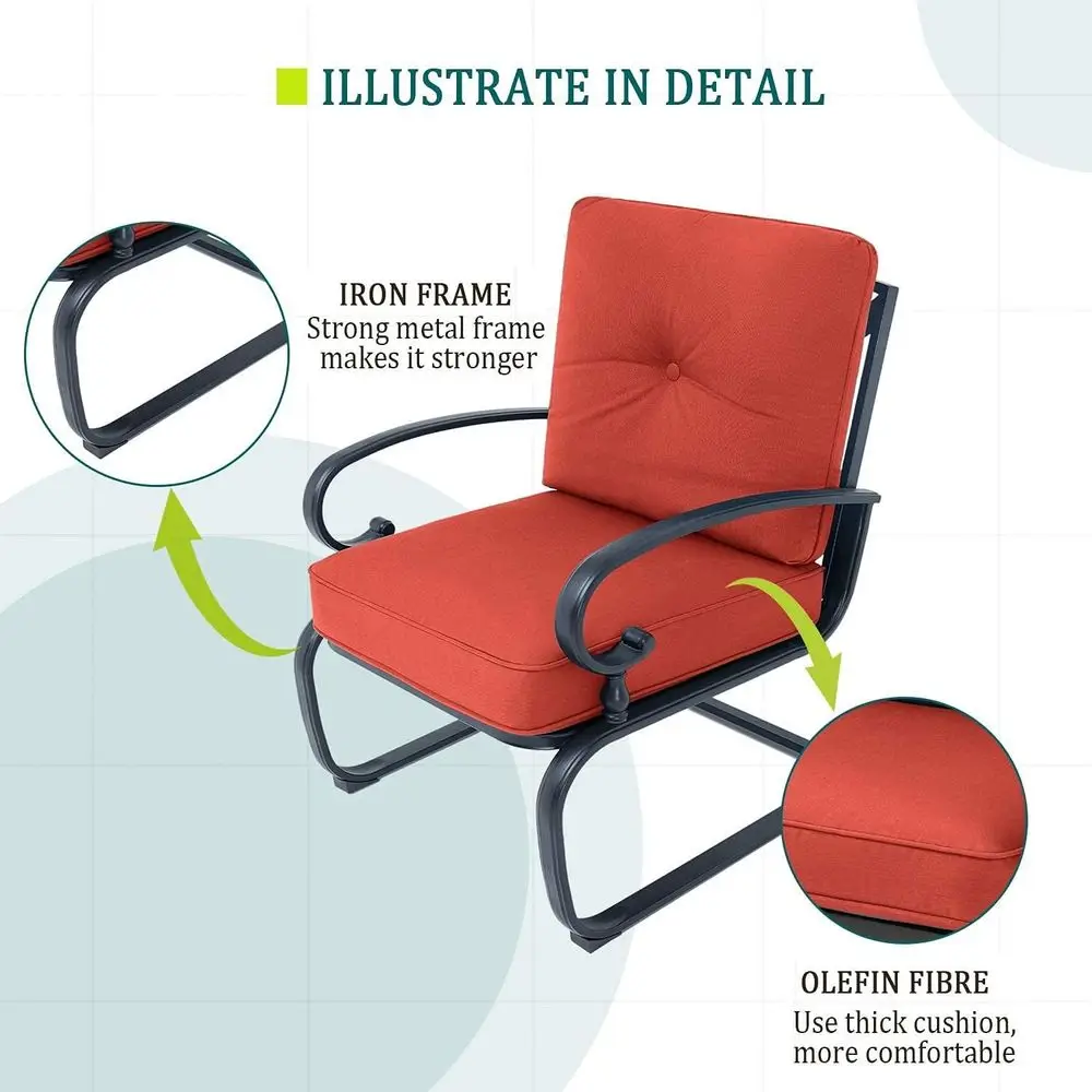 4-Piece Red Outdoor Wrought Ir - Outdoor Furniture Loveseat review and price
