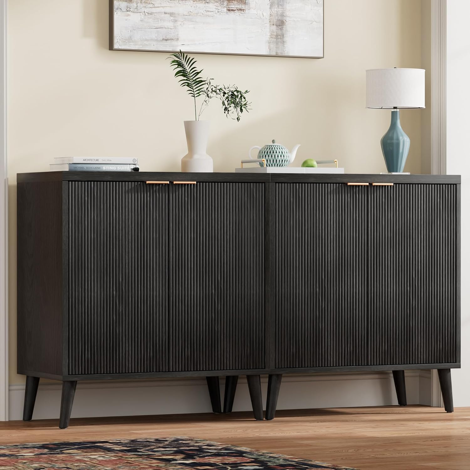 Fluted Buffet Cabinet With Sto - Outdoor Furniture Dining review and price