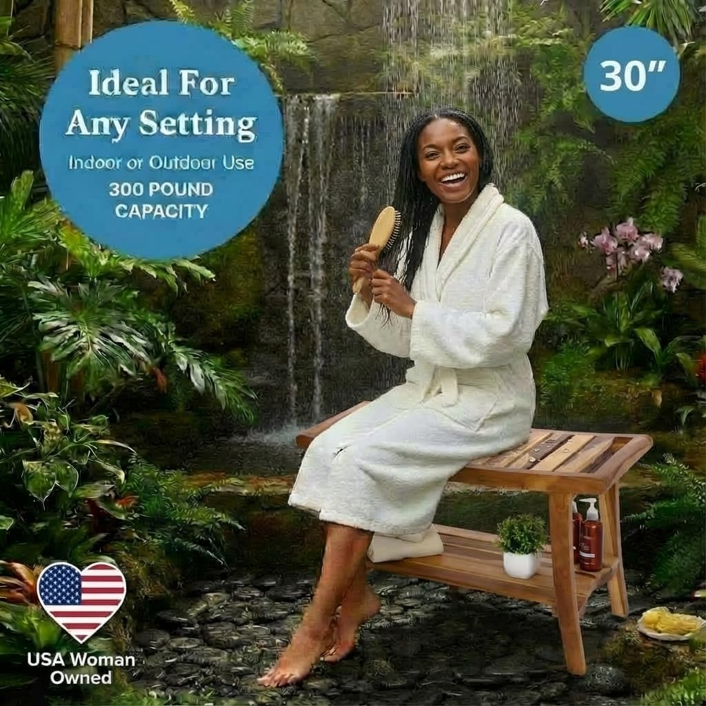 Teak Shower Bench Spa Bath Sho - Outdoor Furniture Teak Wood review and price