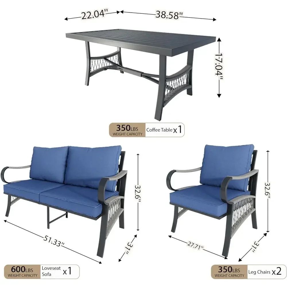 4-Piece Outdoor Metal Patio Fu - Outdoor Furniture Loveseat review and price