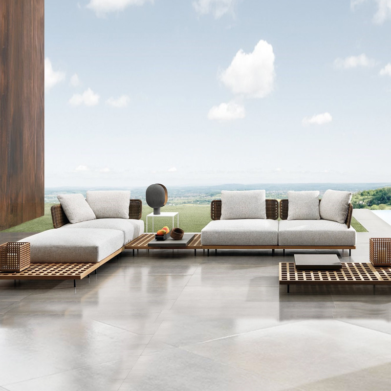 qw-Outdoor Sofa Patio Villa Te - Outdoor Furniture Teak Wood review and price
