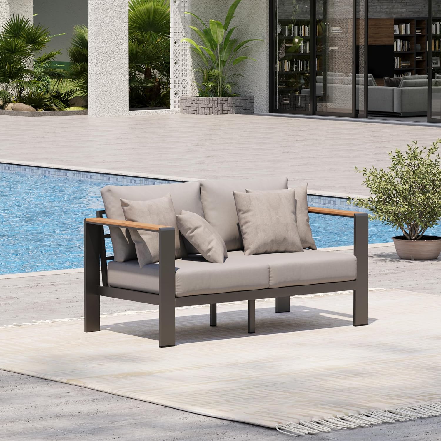 Aluminum Outdoor Loveseat Sofa - Outdoor Furniture Loveseat review and price