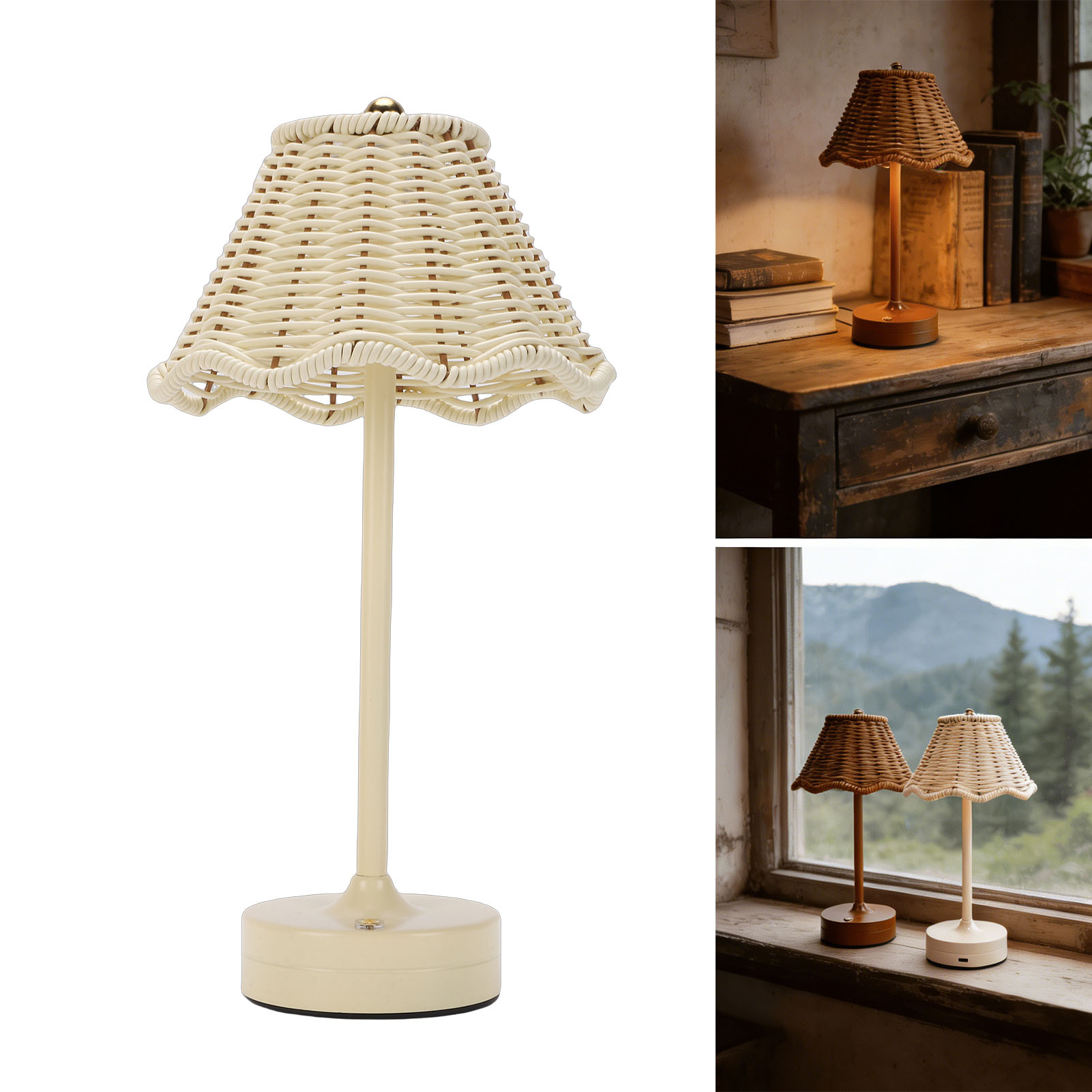 LED Vintage Rattan Table Lamp  - Outdoor Furniture Sale review and price