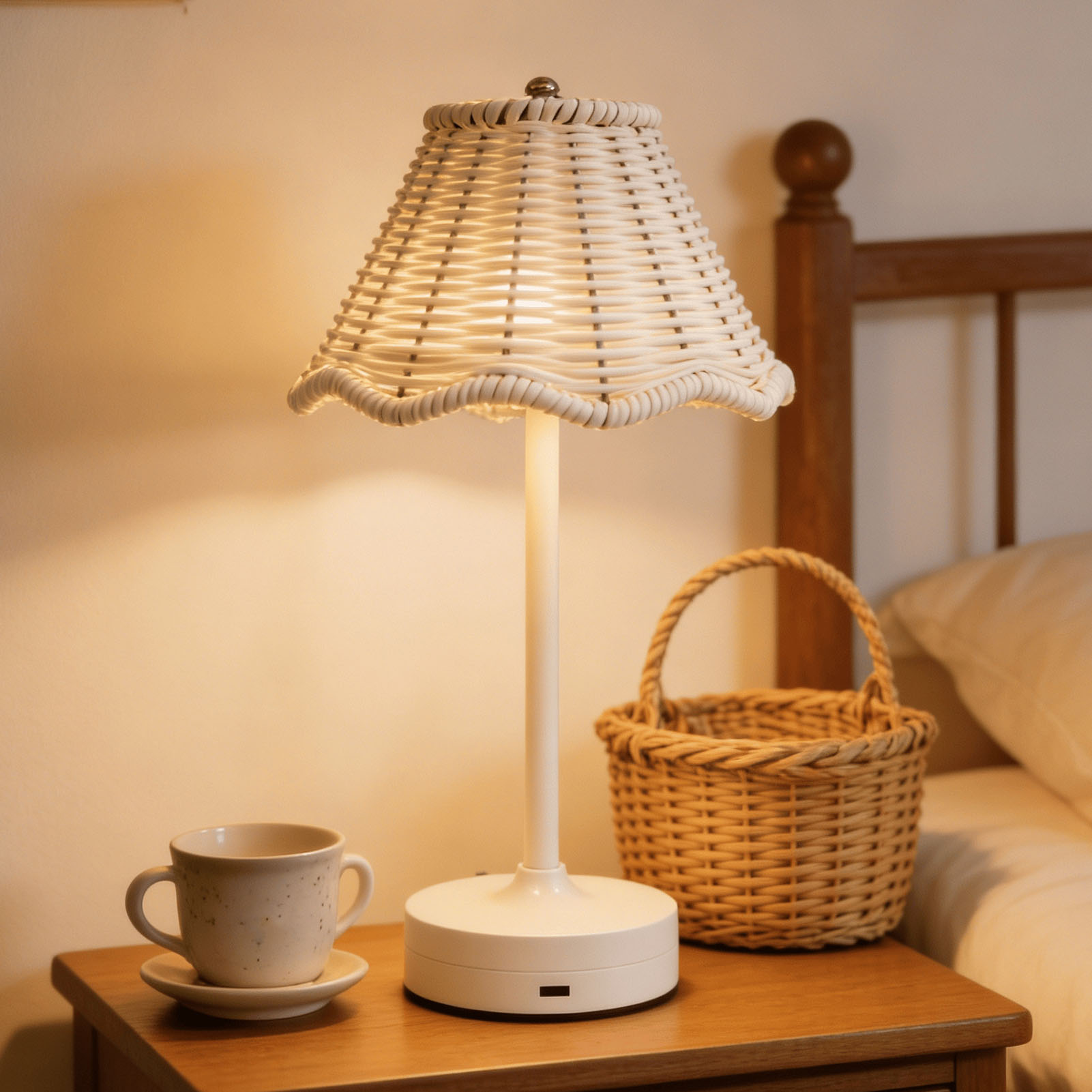 LED Vintage Rattan Table Lamp  - Outdoor Furniture Sale review and price