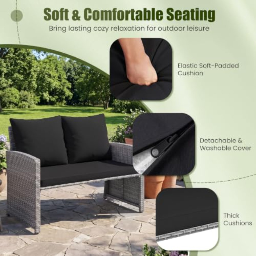 Outdoor Loveseat with 2 Ottoma - Outdoor Furniture Loveseat review and price
